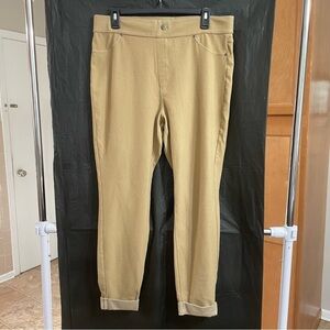 Utopia 1X  Tan Straight Leg Pull-on Cotton-Blend Trousers Casual